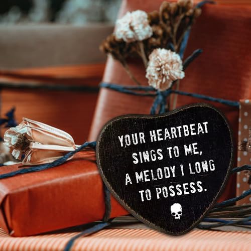 Gothic Wall Decor，Your Heartbeat Sings To Me，Black Heart Wooden Wall Art - Image 6