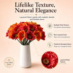 Mandy's 30 Stems Red and Orange PU Poppy Artificial Flowers - Image 2