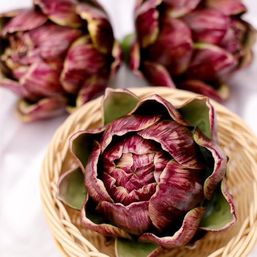 3Pcs Faux Artichokes, Bowl Filler Decor for Home Kitchen, Purple - Image 6