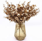 CATTREE Artificial Golden Eucalyptus Decorations, Fake Gold Plants Shrubs Faux Simulation Foliage for Wedding Party Indoor Hotel Hall Table Centerpieces Christmas DIY Decor Planting Filler - 4 Pack - Image 2