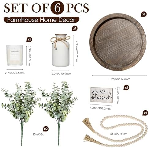 Rustic Modern Farmhouse Decor Set of 6 for Your Living Room Decor - Image 2