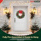 16 Inch Christmas Wreath for Front Door Artificial Christmas Wreath - Image 3