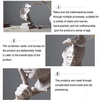 Silence is a Golden Statue Abstract Sculpture,Thinker Statue,Mens Office Home Decor Modern Retro Creative Home Living Room Resin Upper Body Character Decorations 4.7 x 4.3 x 13.7in - Image 4