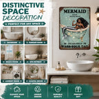 Funny Mermaid Company Bath Soap Metal Signs Wash Your Tail Sign Vintage Tin Sign Wall Decor Retro Tin Signs for Room Living Room Bathroom Toilet Hotel 12x16 Inch - Image 5