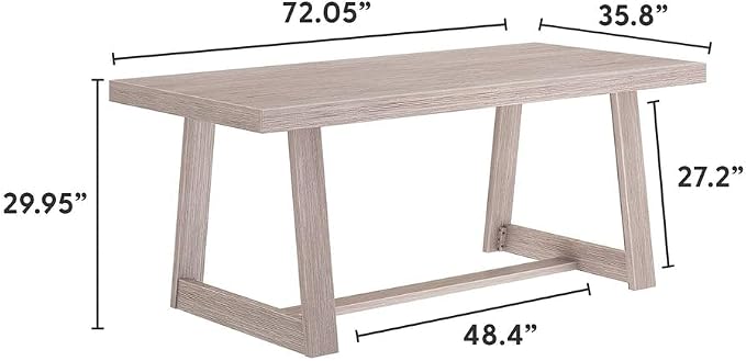Plank+Beam 72 Inch Farmhouse Dining Table, Solid Wood Rustic Kitchen Table - Image 2