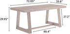 Plank+Beam 72 Inch Farmhouse Dining Table, Solid Wood Rustic Kitchen Table - Image 2