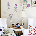 ARTINME 3 Pieces Metal Flowers Wall Arts - Rustic Farmhouse Decor Minimalist Flower Wall Decors for Living Room Bathroom Kitchen Bedroom Dining Room - Housewarming Gifts (Purple) - Image 6