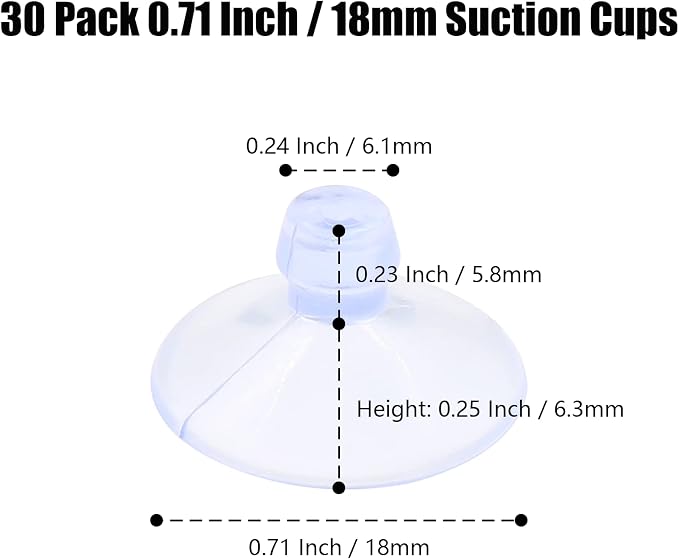 30 Pack Glass Table Suction Cups 18mm Rubber Suction Cup Hangers Without Hooks - Image 4