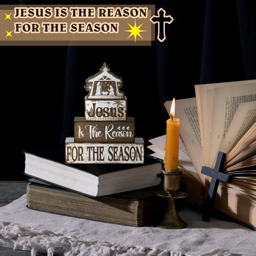 Moucuny 4 Pcs Christmas Christian Religious Table Decorations - Image 5