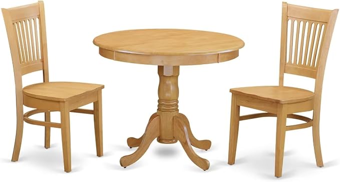 East West Furniture ANVA3-OAK-W 3 Piece Dining Table Set by EastWestFurniture