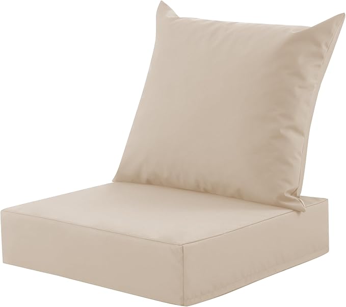 Outdoor Deep Seat Cushion Set, 24x24 Inch Water-Resistant & Fade-Resistant by MuaMelop