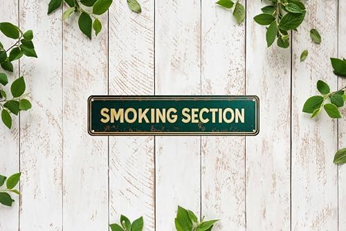 Vintage Tin Smoking Section Sign Retro Metal Sign for Outdoor indoor Decoration - Outdoor indoor Funny Wall Art Plaque 4x16 Inch - Image 6