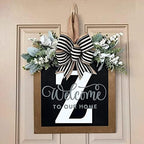 Last Name Front Porch Decor, Welcome Sign Wreath, Outdoor Decorations, 26 Letter Hanging for Door, Spring Wreaths for All Seasons Monogram (Z) - Image 4