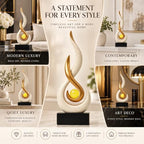 FJS Beige Abstract Flame Sculpture for Living Room Coffee Table Decor - Image 6