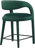 Modway EEI-6566-GRN-BLK Pinnacle Performance Velvet Counter Stool Set of Two - Image 5
