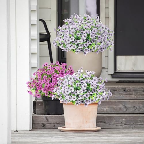ATTGREAT Artificial Flowers for Outdoors UV Resistant, 12 Bundles(White) - Image 4