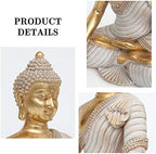 Gold Buddha Statue 10.2'' - Large Indoor Buddha for Home Decor, Zen, Living Room & Meditation - Image 6