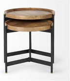Pemberly Row Nesting Side Tables, 22.5Lx22.5Wx20.8H, Mango Wood Tray Tops - Image 3