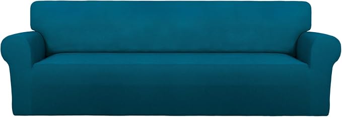 PureFit Stretch Couch Covers for Sofa 4 Seater Slipcovers Peacock Blue | by PureFit