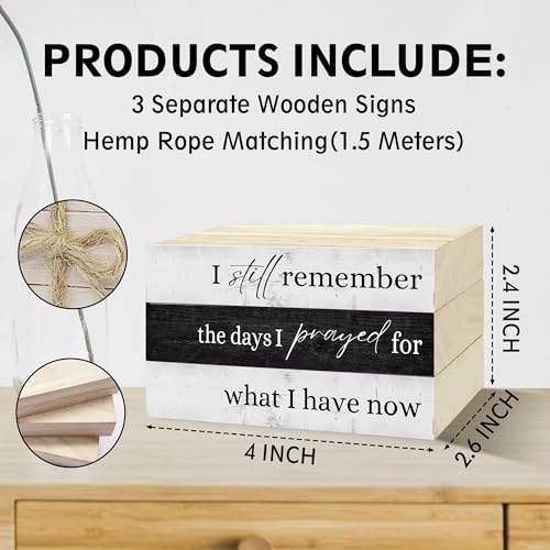 Decorative Books For Home Decor, Coffee Table Faux Wood Book Stack Decor, I Still Remember Modern Stacked Book Decor, Stacked Display Books For Shelf Mantel Nightstand Display, Three Pieces -C(13) - Image 2