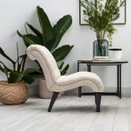 Mid Century Modern Accent Chair, Button Tufted Armless Lounge Chair, - Image 5