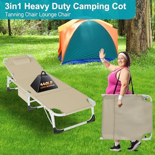 ABORON 3-in-1 Sun Tanning Chair – Oversized Folding Chaise Lounge - Image 5