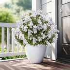 Bougainvillea Artificial Faux Bougainvillea Outdoor 4 Pack Fake Bougainvillea Hanging Flowers Artificial Bougainvillea for Indoor Home Porch Garden Decor Spring Flowers No Vases(White) by Unknown