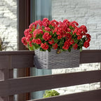 Artificial Geranium Flowers for Outdoors 19.6" Geraniums Artificial Flowers Realistic Faux Geraniums for Outdoor Planters Silk Geranium Indoor Fake Flowers Porch Home Garden Decor No Vase(4PCS，Red) - Image 5