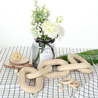 Wood Chain Link Decor and Beaded Garland Set - Hand Carved Decorative Wood Chain, Home Decor, Farmhouse - Image 6