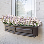 Outdoor Artificial Fake Flowers Plants - 24 Bundles UV Resistant Artificial Violet Plastic Faux Flowers Greenery Shrubs for Outdoor Hanging Plants Garden Porch Window Box Decor (White) - Image 3