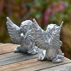 OwMell Set of 2 Cherub Angels Resin Statue Figurine, Indoor Home Decoration - Image 5