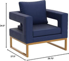 Roundhill Furniture Lenola Upholstered Accent Arm Chair - Image 2