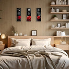 DONFENTHY 3 Pcs Red Bedroom Decor Red Rose Wooden Wall Decor Red Bathroom Inspirational Farmhouse Office Decor With SHE Bible Words Signs For Women Girl Bedroom Home (12x4Inch) - Image 5