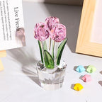 Movdyka Tulips Glass Flowers Crystal Figurines Collectible Art Decor - Image 3