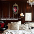 KISWIAR Gothic Anatomical Heart Wall Sculpture, 3D Resin Red Sacred Heart Wall Decor with Antique Gold Oval Frame, Victorian Dark Academia Hanging Art for Hallway, Living Room, Bedroom (Red) - Image 6