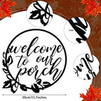 Hotop Welcome to Our Porch Metal Sign for Outdoor Decor, Black - Image 3