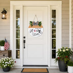Interchangeable Welcome Sign for Front Door with 4 Seasonal Wreath and 14 Changeable Icons, Bless This Home for Spring Summer Fall Winter All Seasons Holiday, Rustic Round Wood Wreath Door Decoration - Image 7
