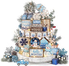 Shellwei 23 Pcs Christmas Tiered Tray Decor Set, Blue Snowman Wood Signs by Shellwei