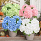 8Pcs Real Touch Hydrangea Artificial Flowers, 21" Fake Flowers, Light Green - Image 7