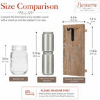 Rustic Mason Jar Sconces Wall Decor, Rustic Brown, Set of 2 - Image 2