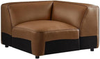 Modway Auren Vegan Leather Corner Modular Chair in Coffee by Modway