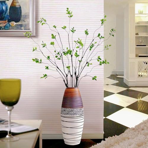 4 Pcs Artificial Ficus Branches Faux Eucalyptus Stems, 47.2 Inch Fake Greenery Stems Realistic Touch Faux Branches for Vase for Office Home Wedding Vase Filler Decoration - Image 2
