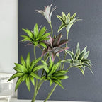 Artificial Dracaena Plant, Faux Branches Plastic Leaves 18.5 Inch Greenery Stems Bushes Fake Simulation 3D Leaf Shrubs Twigs for Home Garden Decor Vase Office Wedding Party DIY Decoration Green 2 Pack - Image 3