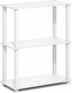 Furinno Turn-S-Tube Storage Shelves, 3-Tier Book Shelf, Corner Shelf, Toolless - Image 6