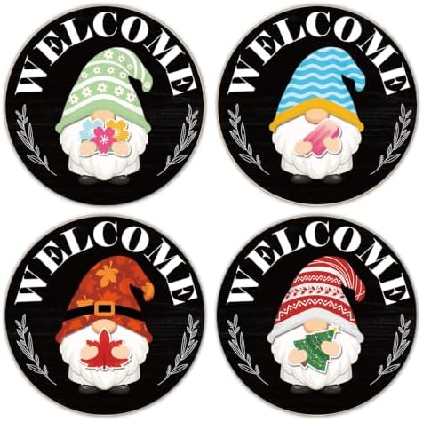Interchangeable Gnome Welcome Sign Fall Halloween Porch Decor - Image 3