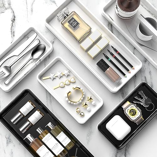Gurygo 12" Countertop and Vanity Tray - Kitchen Tray for Soap Bottles - Rectangular Vanity Tray for Bathroom - Vanity Trays for Bathroom - Kitchen Soap Dispenser Tray,White - Image 2
