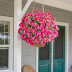 Rose Red Artificial Morning Glory Flowers for Outdoor Planters, Premium UV Resistant Silk Faux Flowers for Porch, Hanging Basket & Window Box, Summer Garden Decor, No Pot, 13.3 Inch, 8 Bundles - Image 6