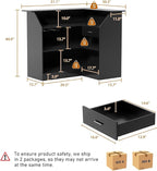 L-Shaped Home Bar Unit with Power Outlet, 4-Tier Corner Liquor Bar Cabinet with - Image 2