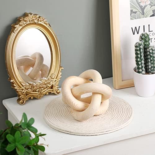 Yalikop 3 Link Wood Knot Decor Rustic Table Shelf Accents, Natural - Image 5