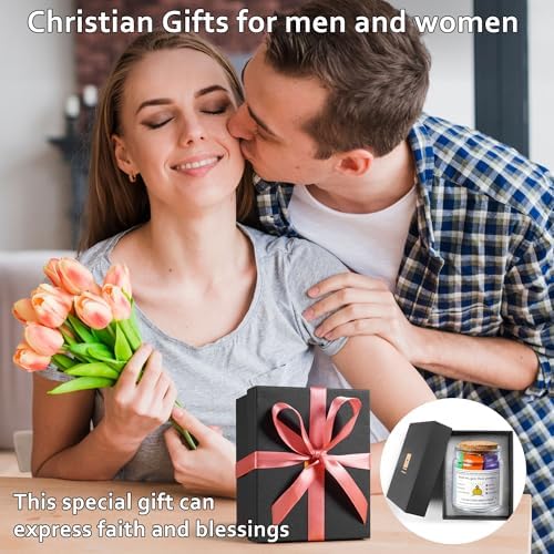 MWMXNNT Bible Verse Jar Christian Gifts for Women, Mom, Friend, Teen, Decorative Glass Inspirational Scripture Jar With 96 Bible Verse & 48-inch Ribbon Bow - Image 5